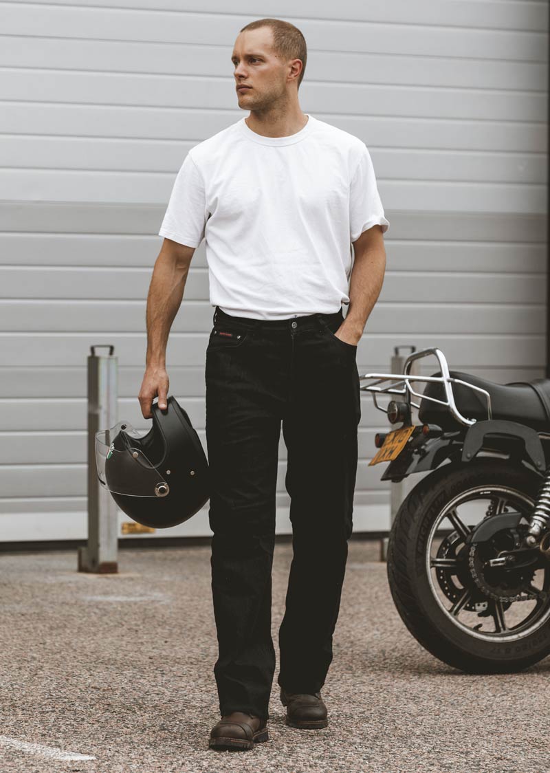 Mens Motorcycle Jeans | Soft-wash Black